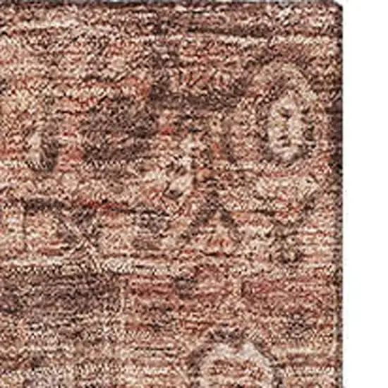 Burgundy Ivory And Gold Oriental Washable Area Rug With UV Protection Photo 2