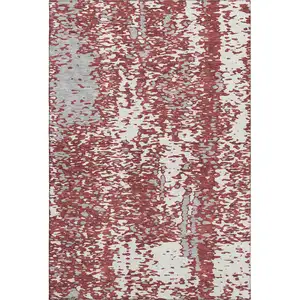 Photo of Burgundy Ivory And Gray Abstract Washable Area Rug With UV Protection