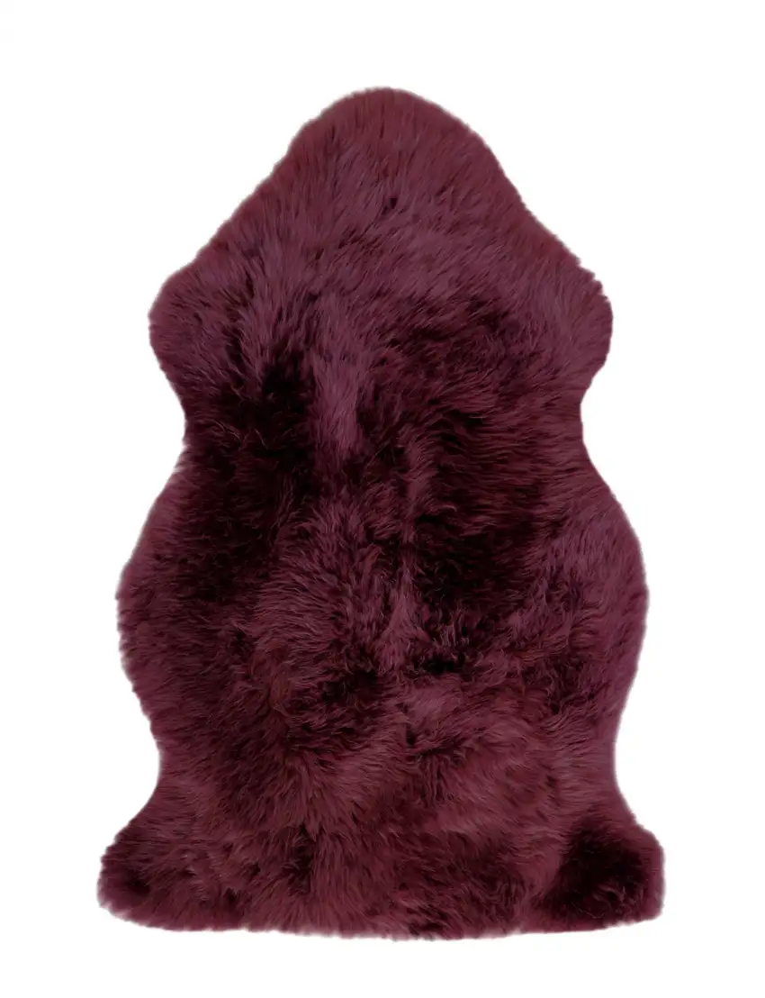 Burgundy New Zealand Natural Sheepskin Rug Photo 7