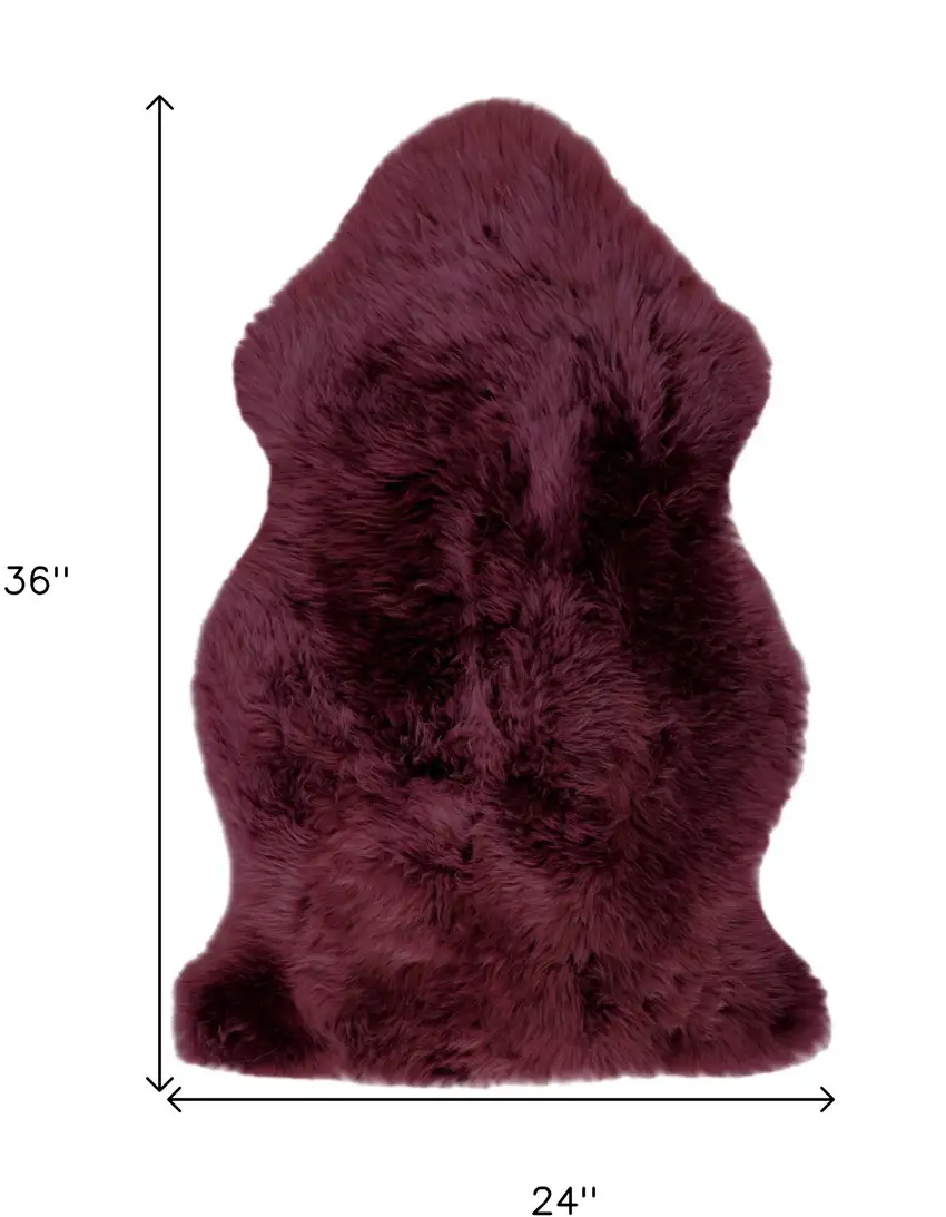 Burgundy New Zealand Natural Sheepskin Rug Photo 8