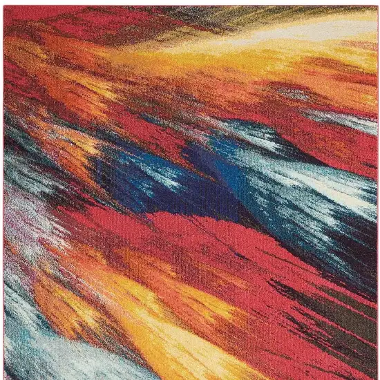 Burst Abstract Power Loom Non Skid Area Rug Photo 4