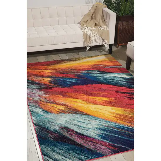 Burst Abstract Power Loom Non Skid Area Rug Photo 5