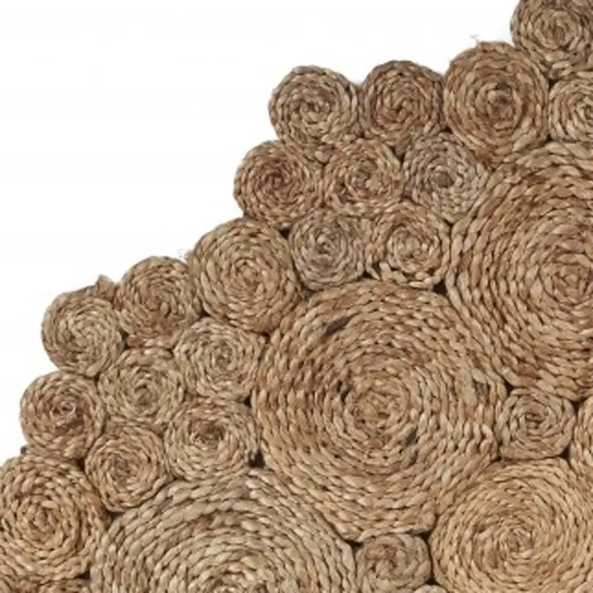 8' Natural Jute Hand Braided Round Rug Photo 3