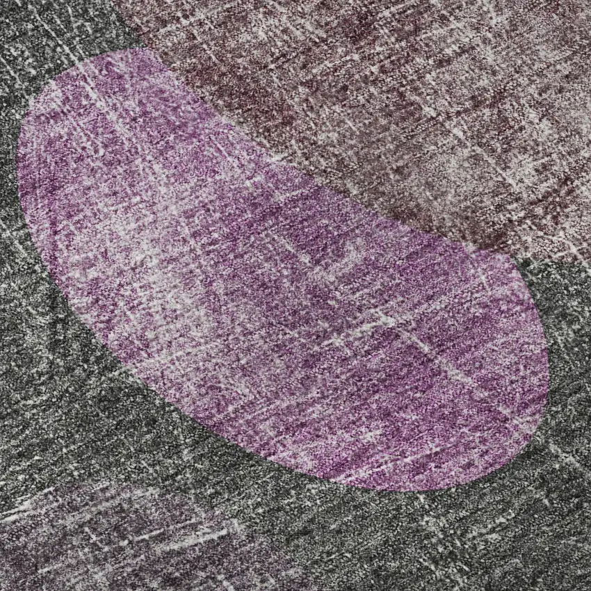 Cabernet And Ivory Abstract Washable Area Rug With UV Protection Photo 9