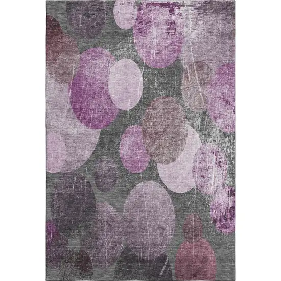 Cabernet And Ivory Abstract Washable Area Rug With UV Protection Photo 1