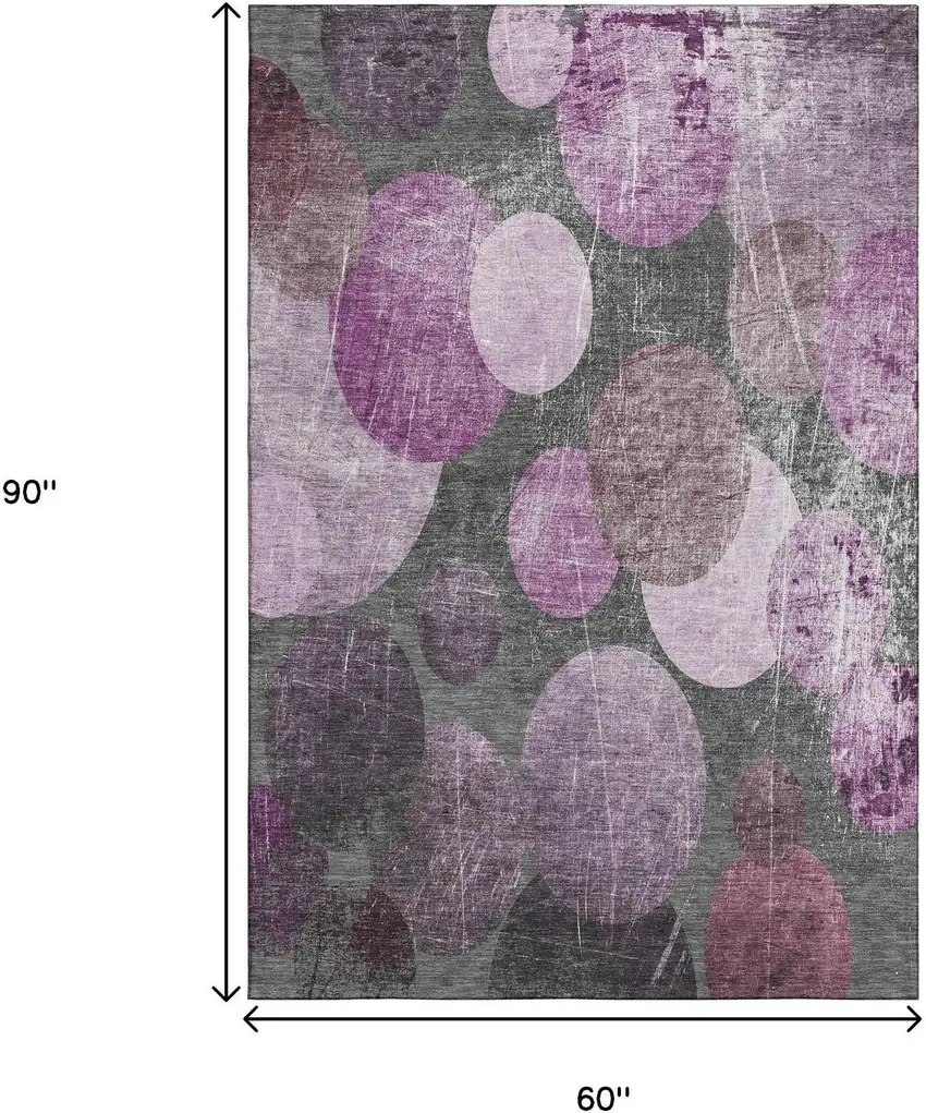 Cabernet And Ivory Abstract Washable Area Rug With UV Protection Photo 9