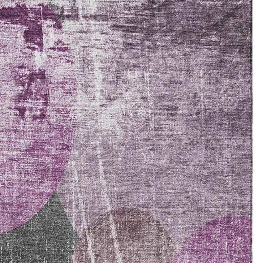 Cabernet And Ivory Abstract Washable Area Rug With UV Protection Photo 4