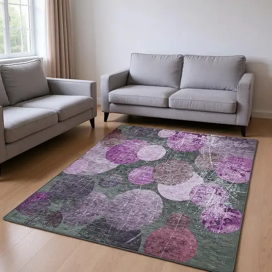 Cabernet And Ivory Abstract Washable Area Rug With UV Protection Photo 2