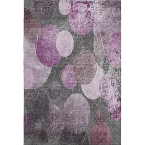 Photo of Cabernet And Ivory Abstract Washable Area Rug With UV Protection