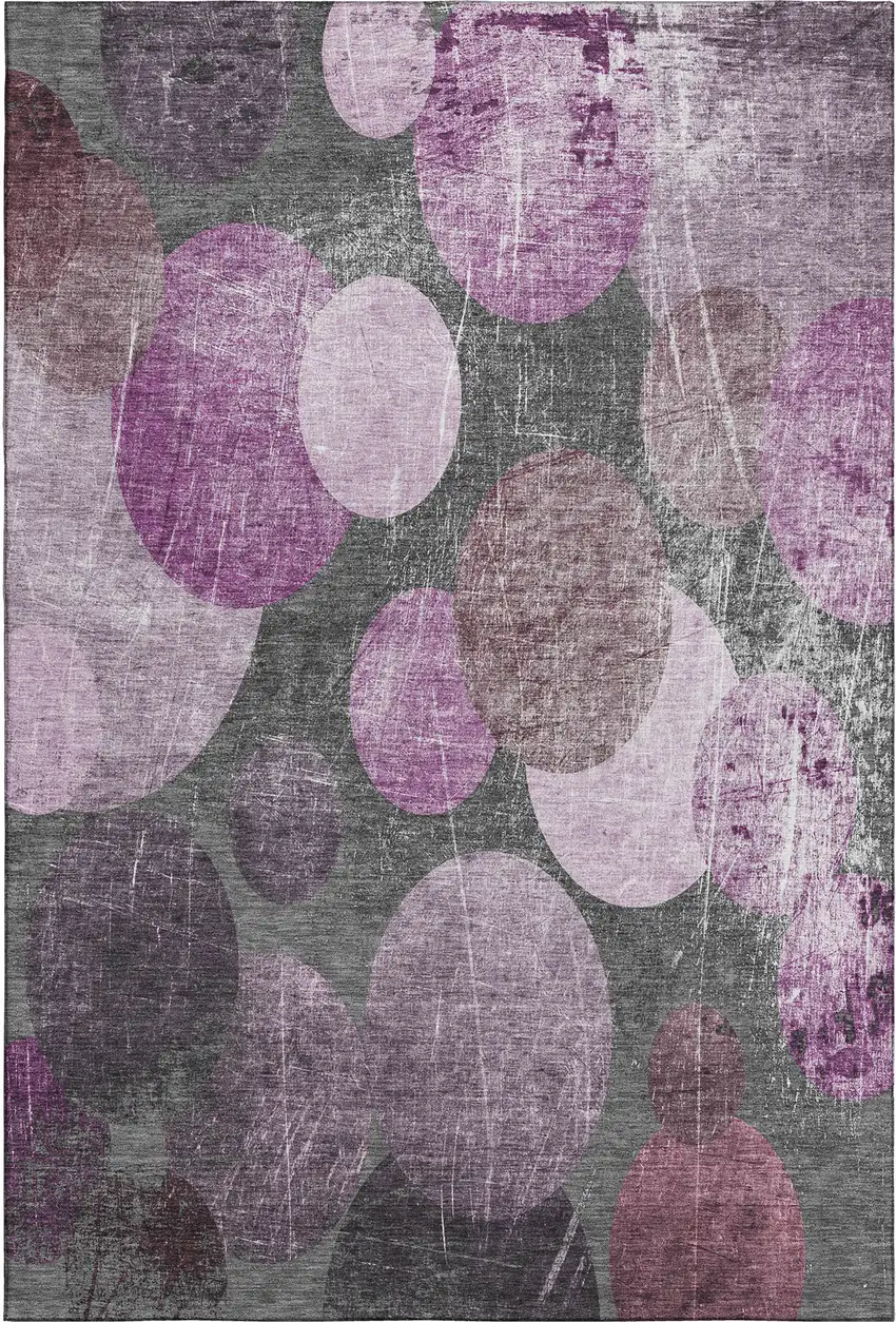 Cabernet And Ivory Abstract Washable Area Rug With UV Protection Photo 1