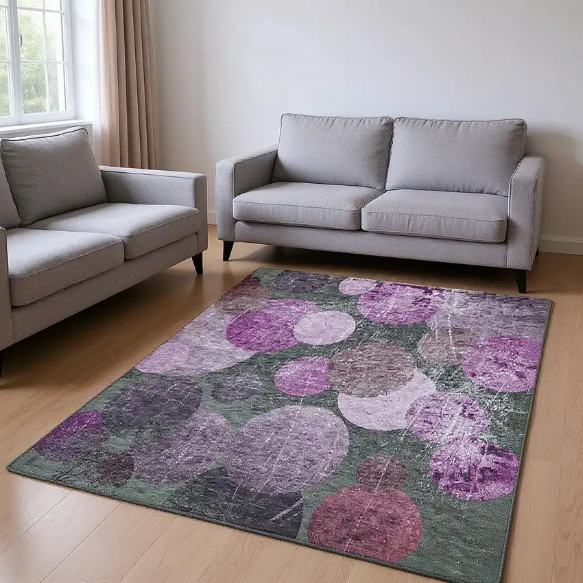 Cabernet And Ivory Abstract Washable Area Rug With UV Protection Photo 2