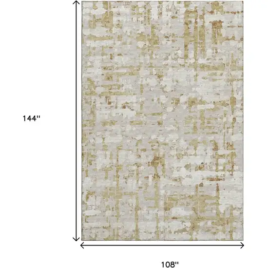 Camel And Ivory Abstract Washable Area Rug With UV Protection Photo 3