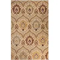 Photo of Camel Gray And Rust Floral Stain Resistant Area Rug