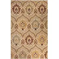 Photo of Camel Gray And Rust Floral Stain Resistant Area Rug