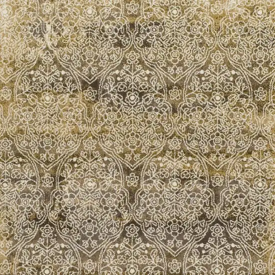 Beige And Brown Medallion Area Rug Photo 5