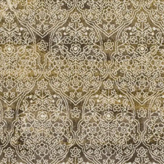 Beige And Brown Medallion Area Rug Photo 4