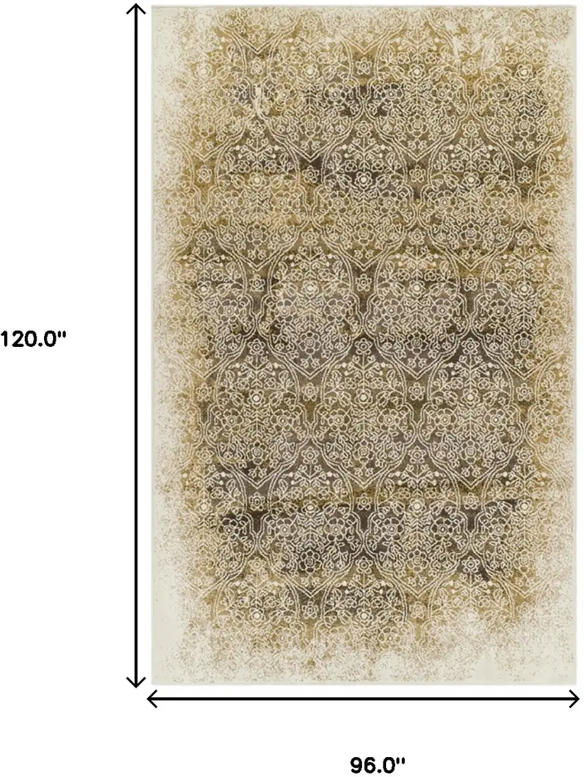 Camel Medallion Stain Resistant Area Rug Photo 7