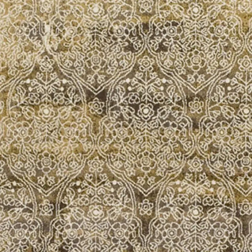 Camel Medallion Stain Resistant Area Rug Photo 9