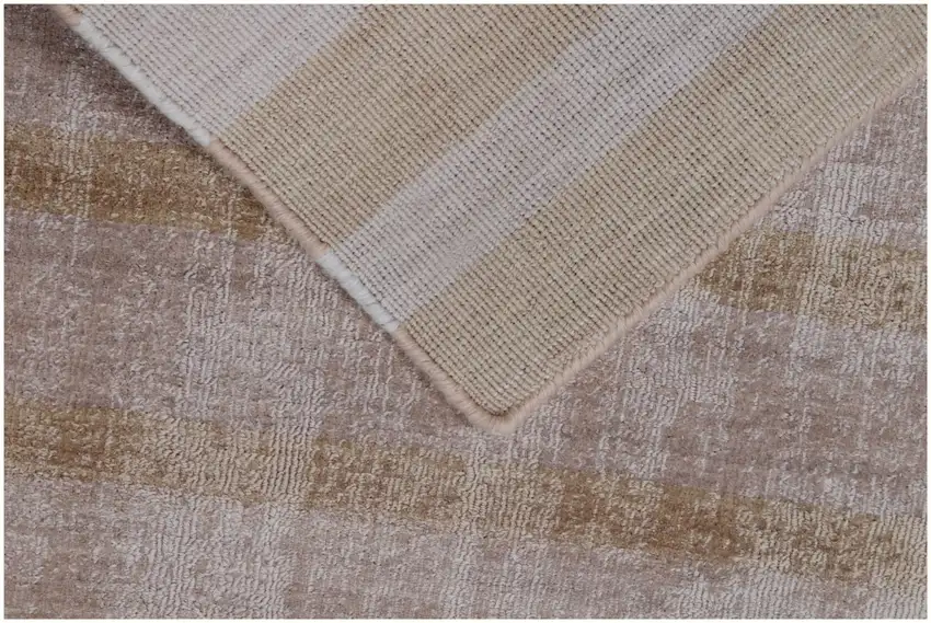 Camel Striped Hand Loomed Area Rug Photo 6