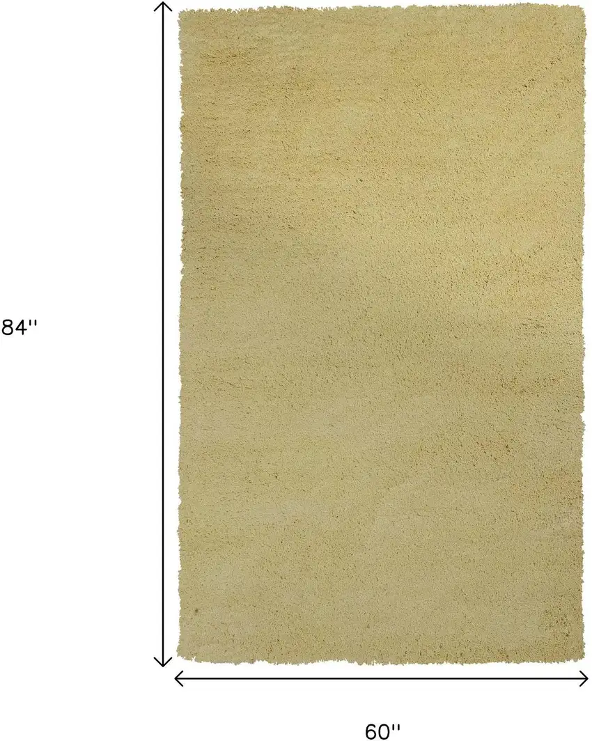 Canary Yellow Shag Hand Woven Area Rug Photo 3