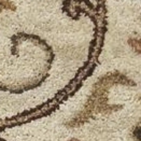 Champagne Red And Brown New Zealand Lambs Wool Floral Medallion Hand Tufted Area Rug Photo 5