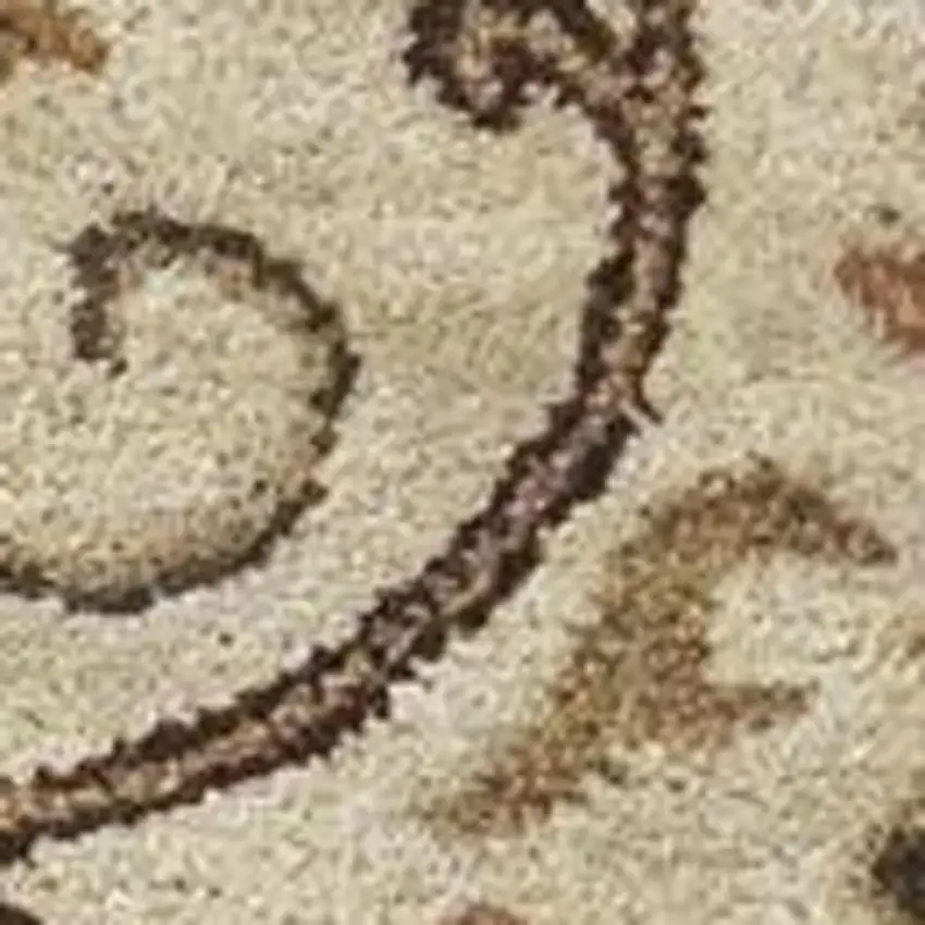 Champagne Red And Brown New Zealand Lambs Wool Floral Medallion Hand Tufted Area Rug Photo 5