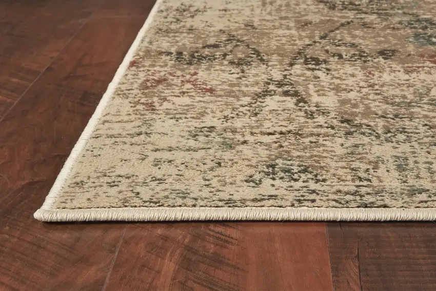 8'X11' Champagne Beige Machine Woven Damask Indoor Area Rug Photo 4