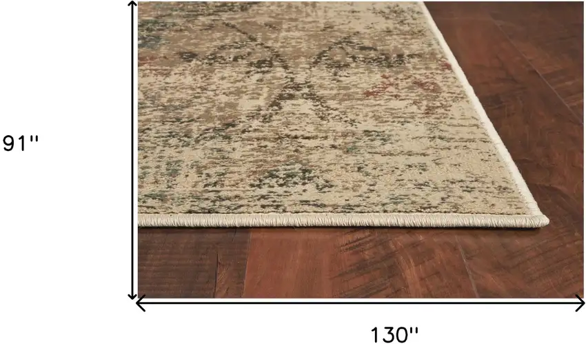 8'X11' Champagne Beige Machine Woven Damask Indoor Area Rug Photo 5