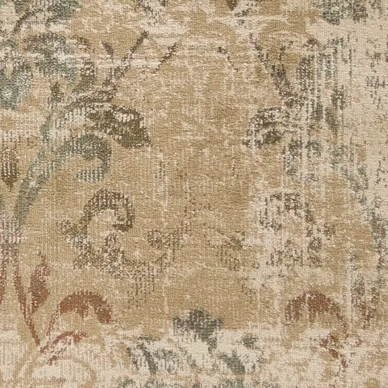 Champagne And Beige Damask Area Rug Photo 9