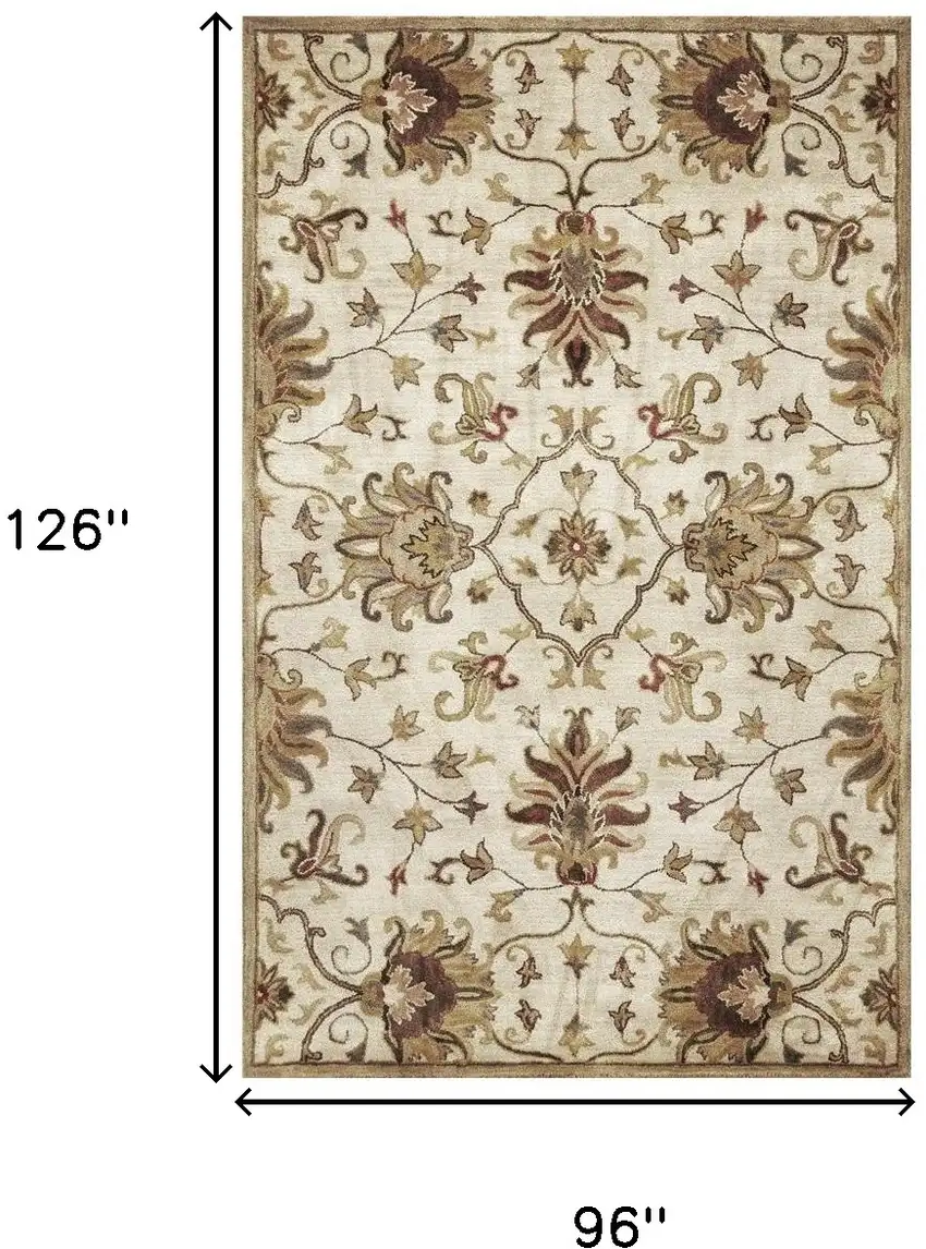 96 X 126 Champagne Wool Rug Photo 3