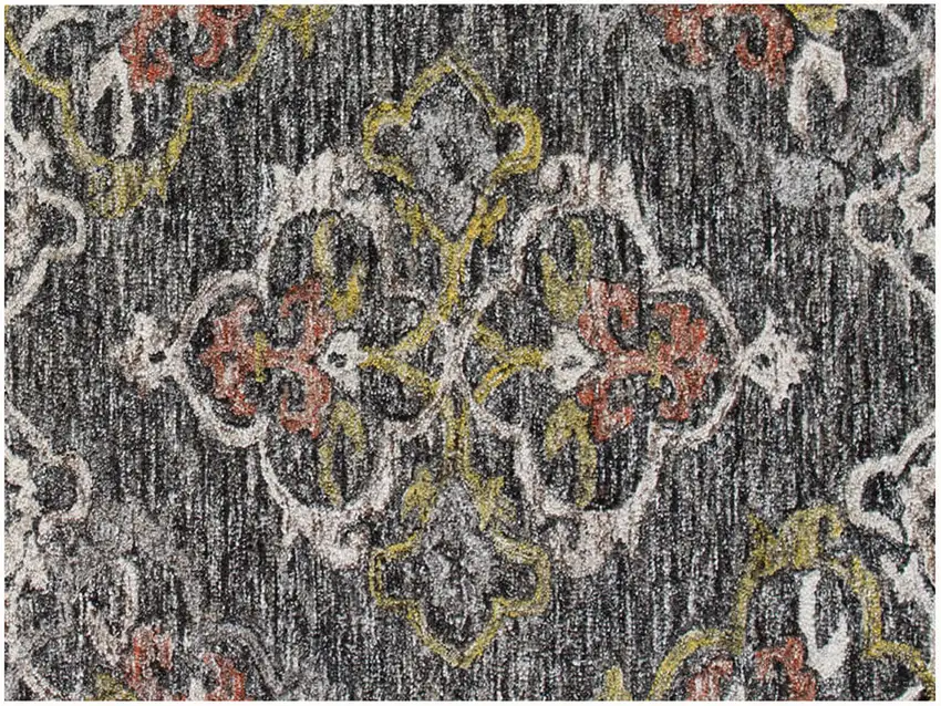 Charcoal Abstract Geometric Hand Tufted Non Skid Area Rug Photo 7