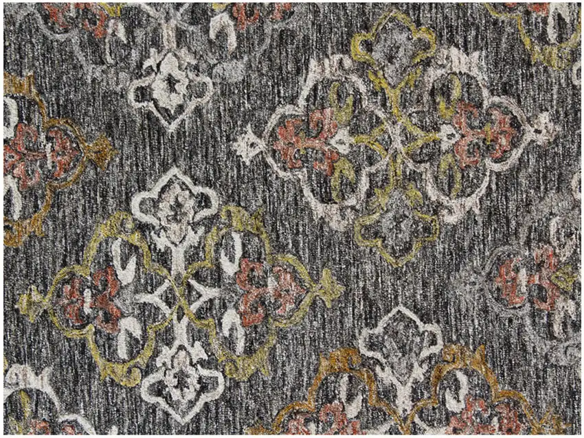 Charcoal Abstract Geometric Hand Tufted Non Skid Area Rug Photo 6