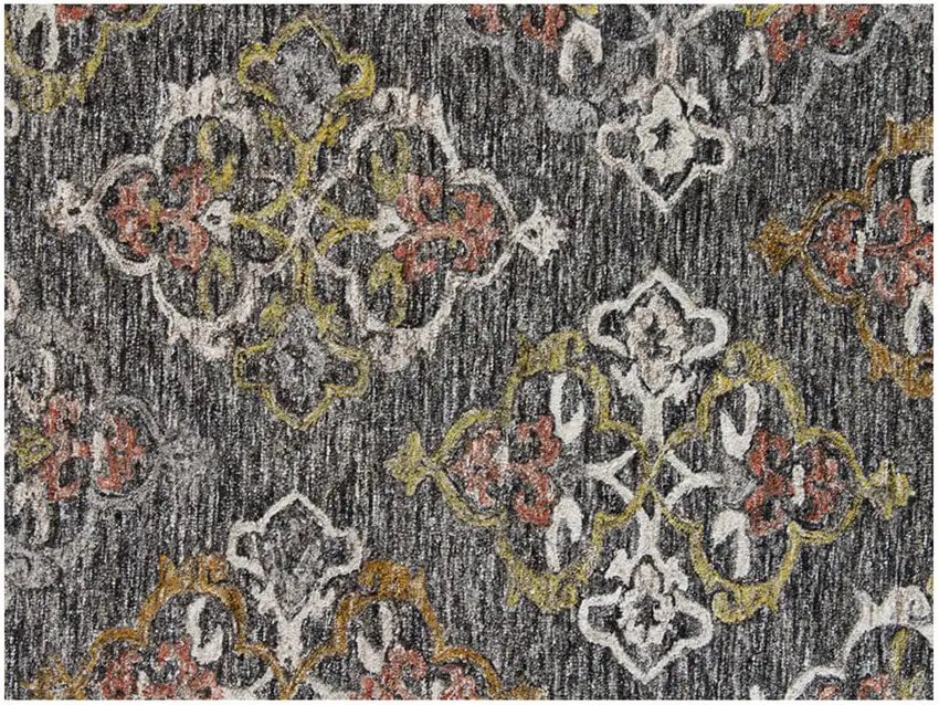 Charcoal Abstract Geometric Hand Tufted Non Skid Area Rug Photo 1