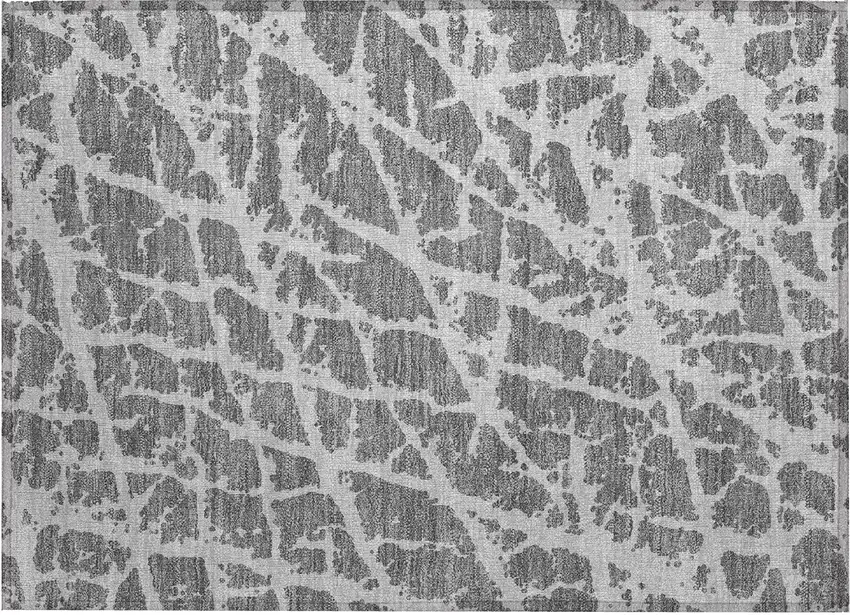 Charcoal Abstract Washable Non Skid Indoor Outdoor Area Rug Photo 2