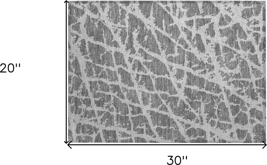 Charcoal Abstract Washable Non Skid Indoor Outdoor Area Rug Photo 3