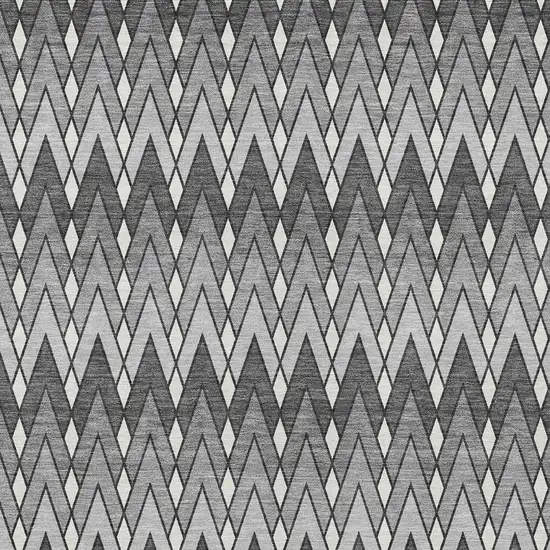 Charcoal And Black Geometric Washable Indoor Outdoor Area Rug Photo 3