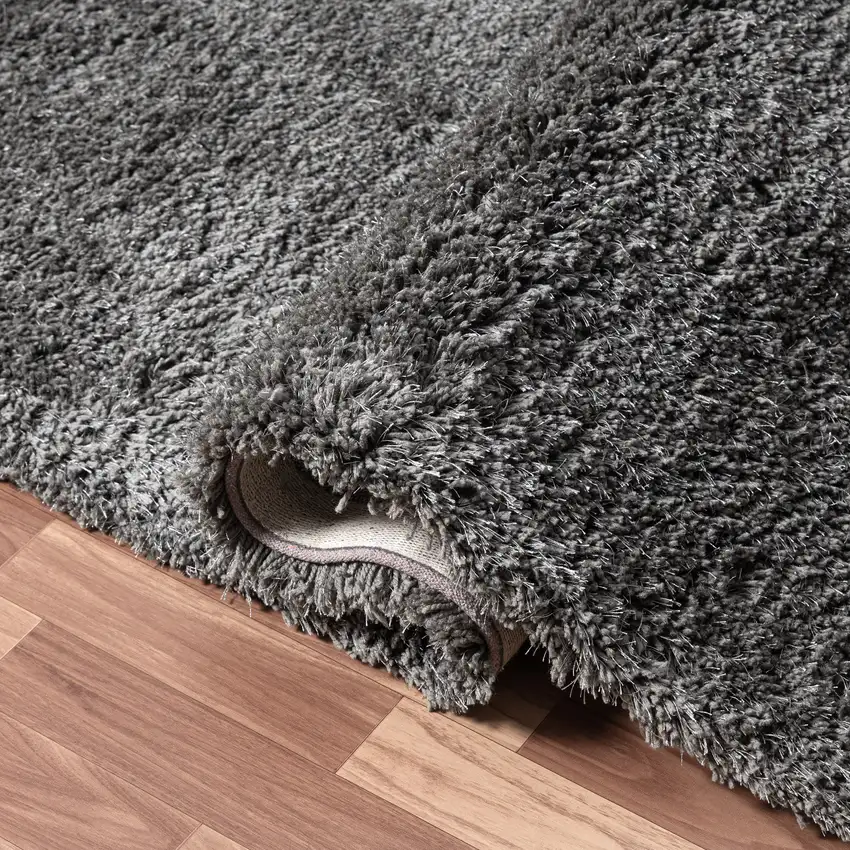 Charcoal And Black Hand Loomed Area Rug Photo 5