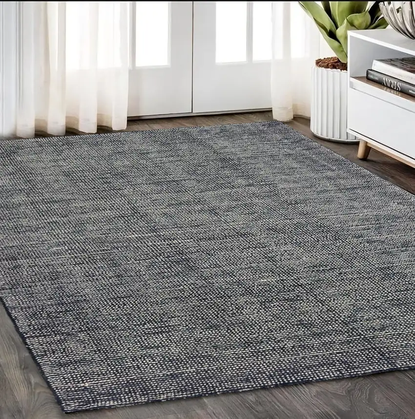 Charcoal And Black Hand Tufted Area Rug Photo 1