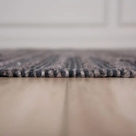 Charcoal And Gray Geometric Hand Woven Area Rug With UV Protection Photo 5