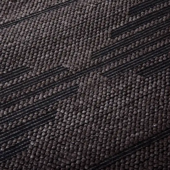 Charcoal And Gray Geometric Hand Woven Area Rug With UV Protection Photo 4