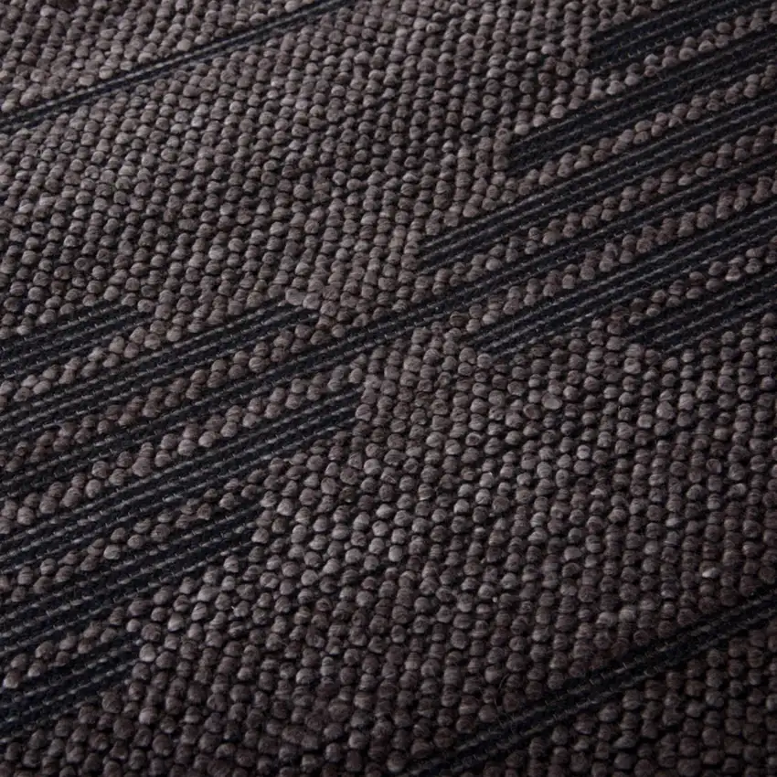Charcoal And Gray Geometric Hand Woven Area Rug With UV Protection Photo 4