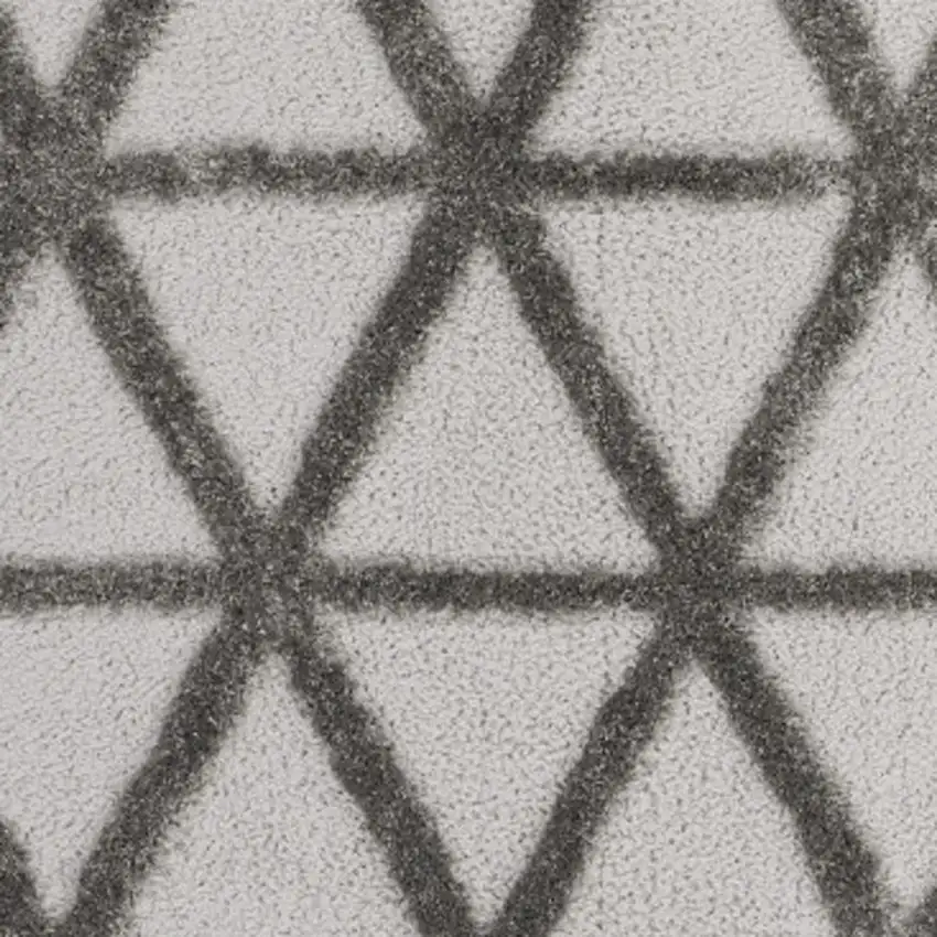 Charcoal And Gray Geometric Shag Area Rug Photo 6