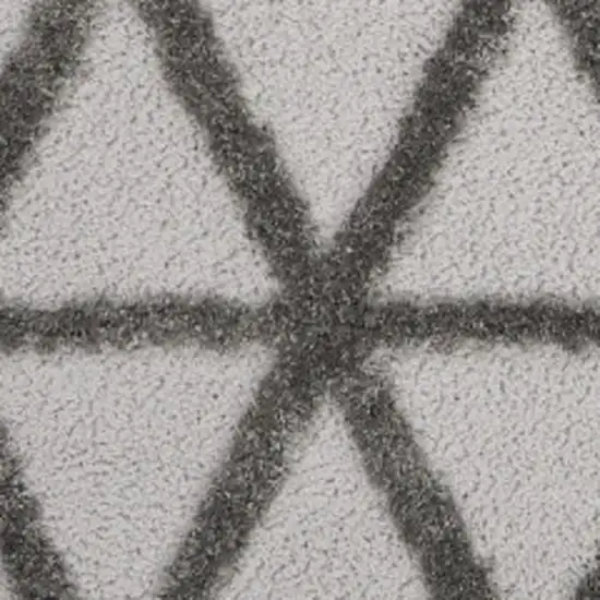 Charcoal And Gray Geometric Shag Area Rug Photo 3