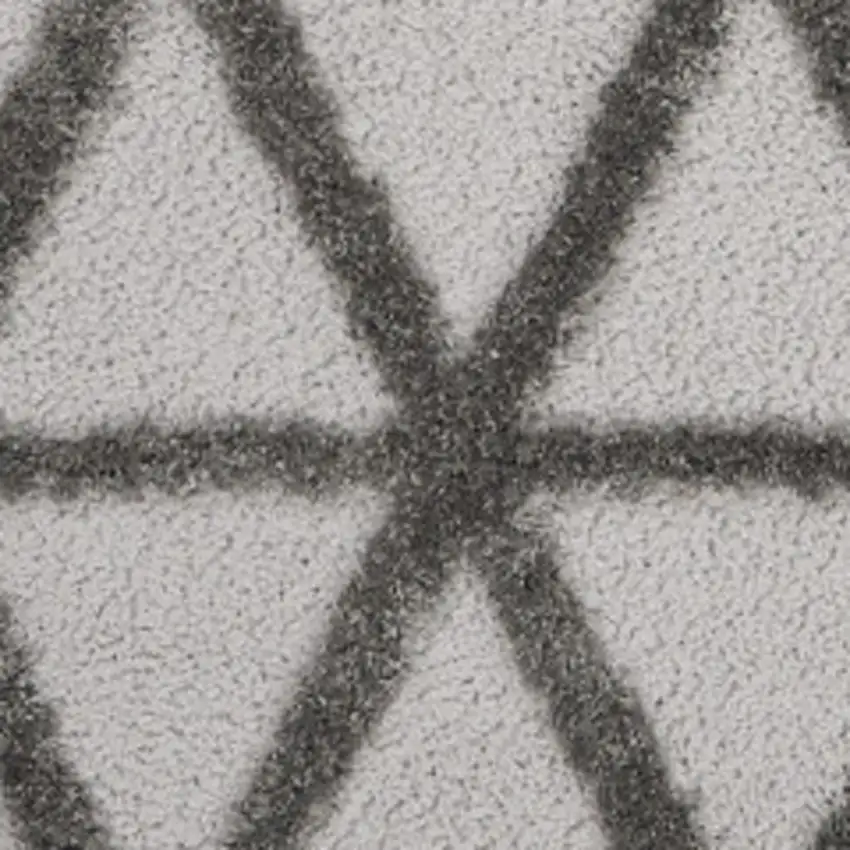 Charcoal And Gray Geometric Shag Area Rug Photo 3