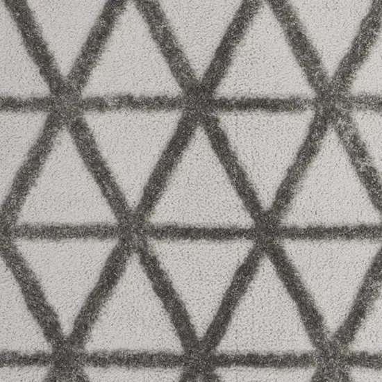 Charcoal And Gray Geometric Shag Area Rug Photo 7