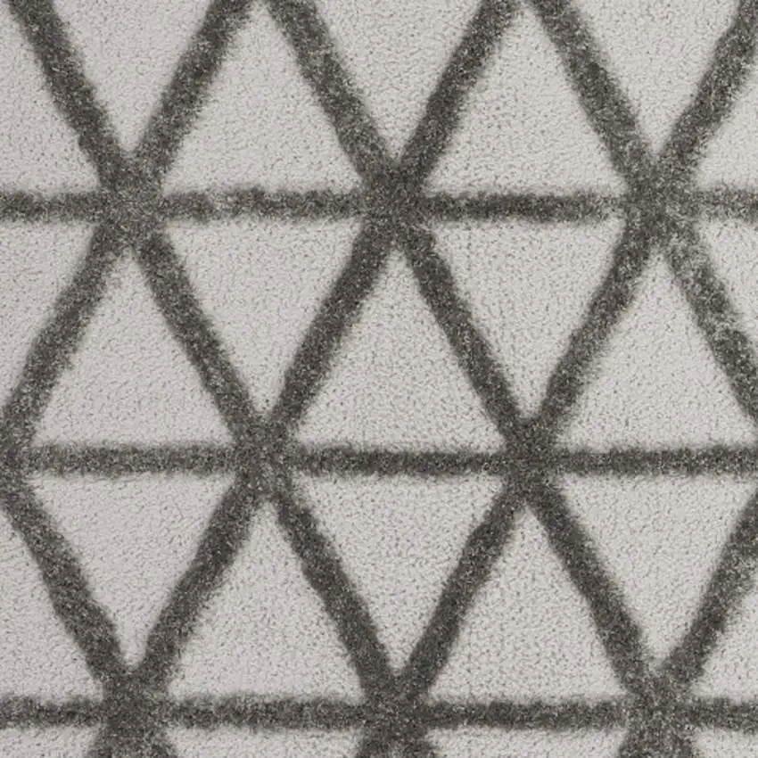 Charcoal And Gray Geometric Shag Area Rug Photo 7