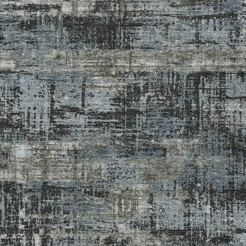 Charcoal And Gray Geometric Washable Indoor Outdoor Area Rug Photo 9