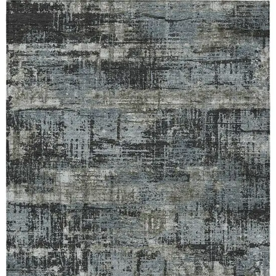 Charcoal And Gray Geometric Washable Indoor Outdoor Area Rug Photo 4