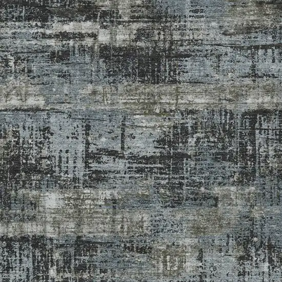 Charcoal And Gray Geometric Washable Indoor Outdoor Area Rug Photo 4