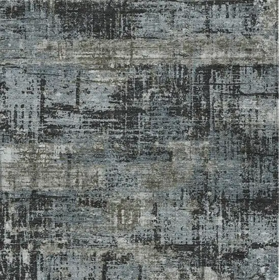 Charcoal And Gray Geometric Washable Indoor Outdoor Area Rug Photo 9